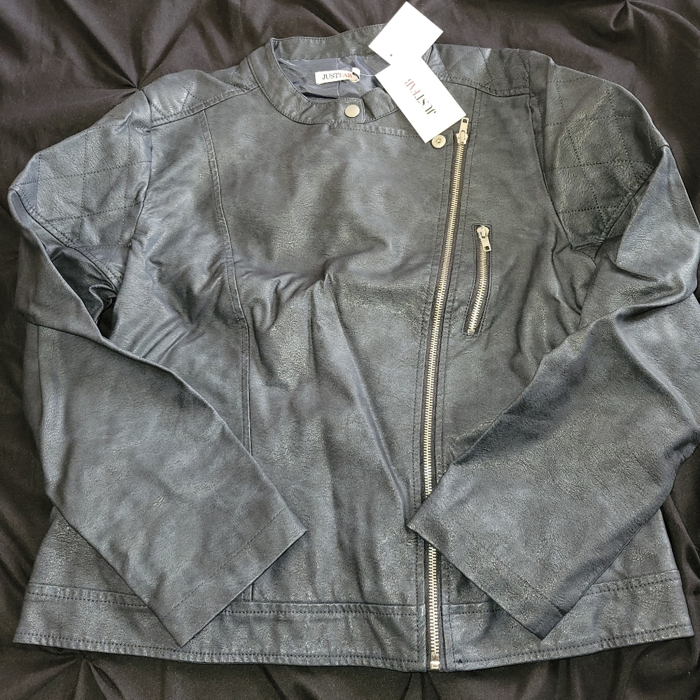 Navy Blue Moto Jacket